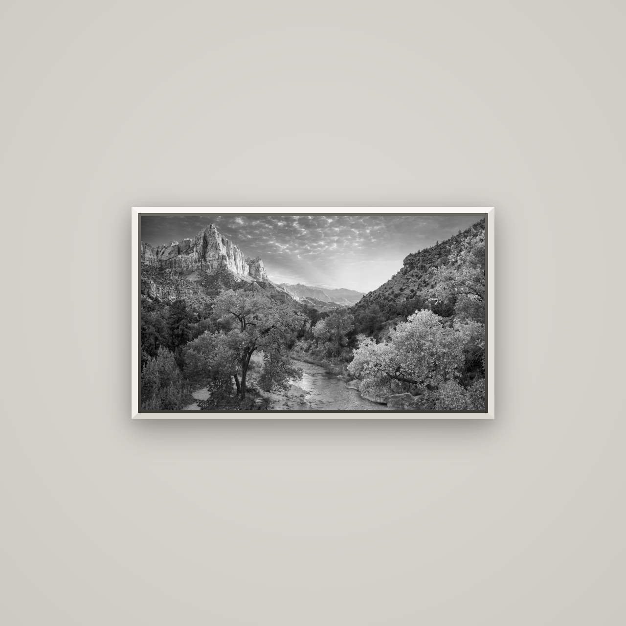 Canyon Evening, Zion National Park — Basel White, 80×45 cm. New Zealand fine art wall art by Stephen Milner.