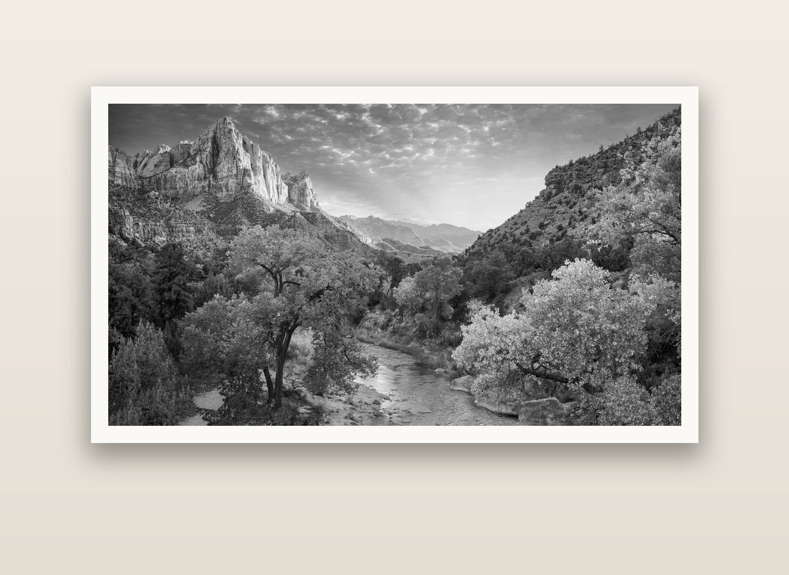 Canyon Evening, Zion National Park — Hahnemühle fine art print, 150 × 75 cm. New Zealand fine art landscape photography by Stephen Milner.