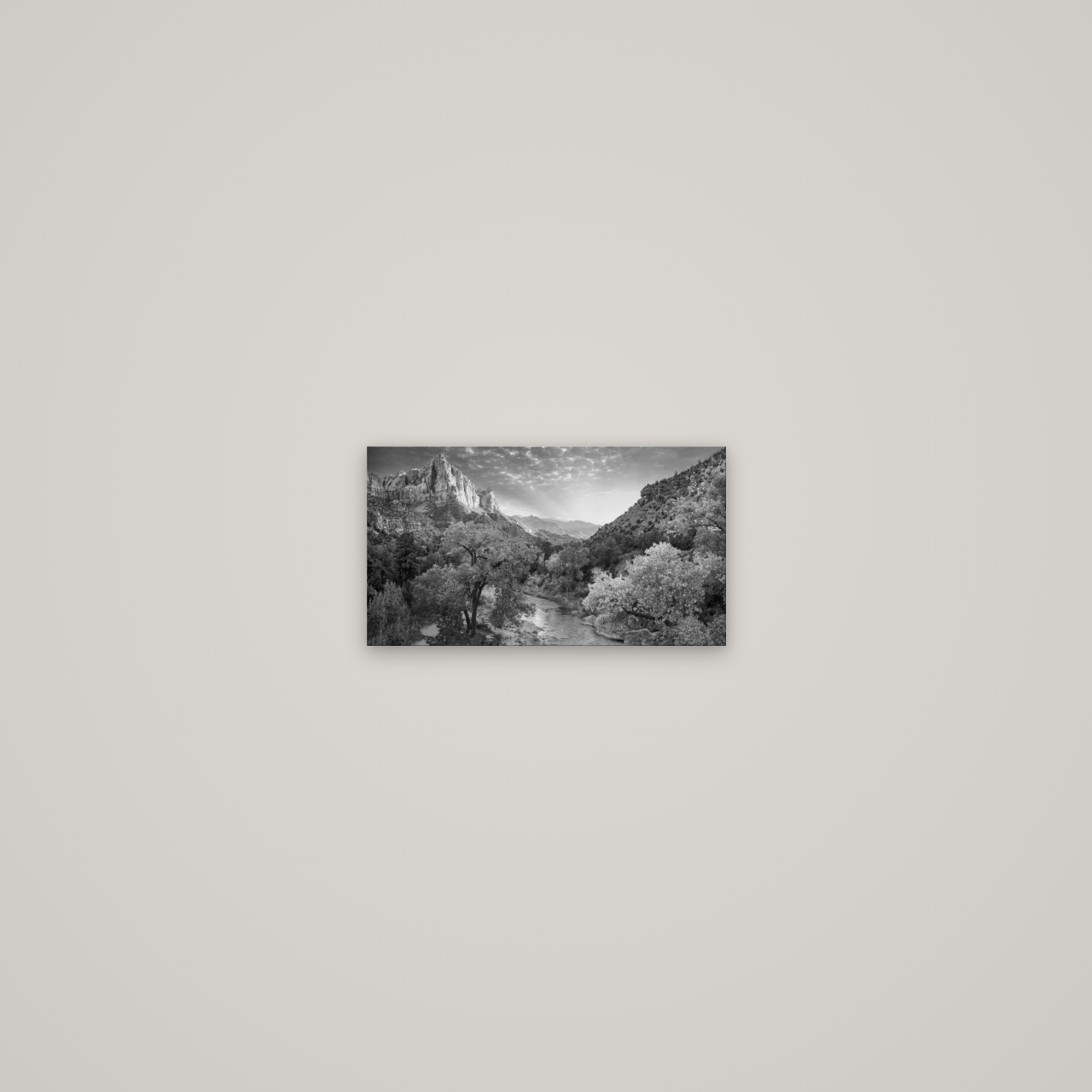 Canyon Evening, Zion National Park — No frame, 27×15 cm. New Zealand fine art wall art by Stephen Milner.