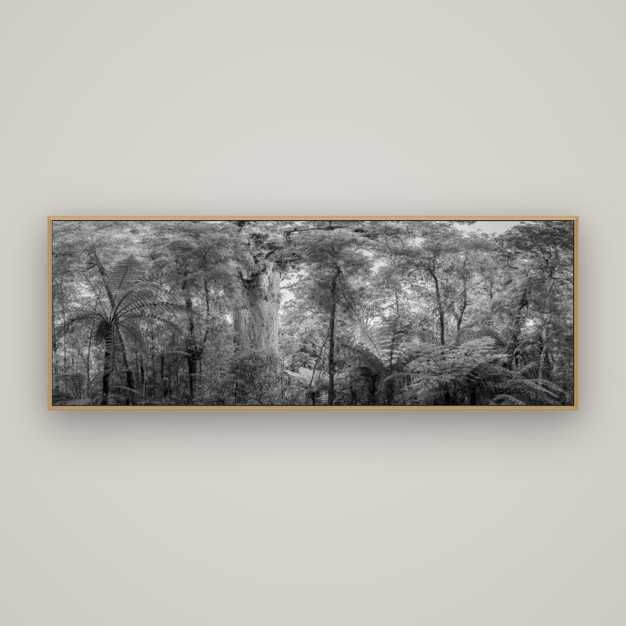 Cathedral of Giants, Ancient Kauri, Dargaville, Basel Natural Oak, 170×60 cm. New Zealand fine art wall art by Stephen Milner.