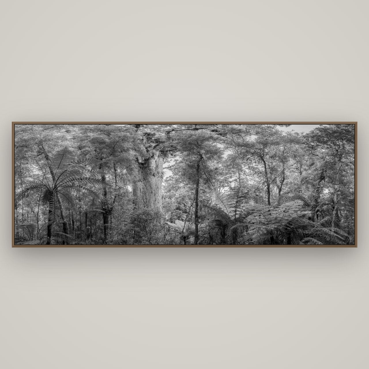 Cathedral of Giants, Ancient Kauri, Dargaville, Basel Walnut, 198×70 cm. New Zealand fine art wall art by Stephen Milner.