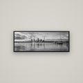 City of Dawn, Auckland's Majestic Awakening — Basel Black, 113×40 cm. New Zealand fine art wall art by Stephen Milner.