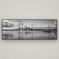 City of Dawn, Auckland's Majestic Awakening — Basel Black, 198×70 cm. New Zealand fine art wall art by Stephen Milner.