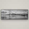 City of Dawn, Auckland's Majestic Awakening — Basel Black Matte, 227×80 cm. New Zealand fine art wall art by Stephen Milner.