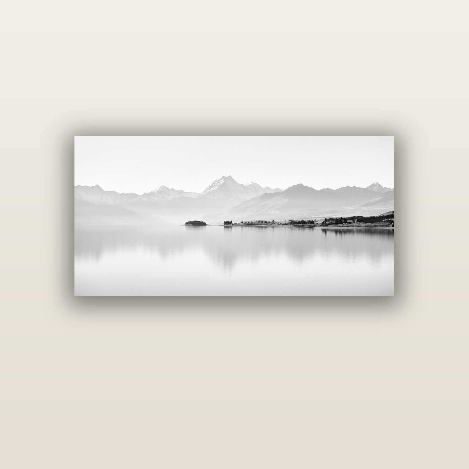 Cook's Elegance, Lake Pukaki — acrylic glass print, 122 × 61 cm. New Zealand fine art landscape wall art by Stephen Milner.