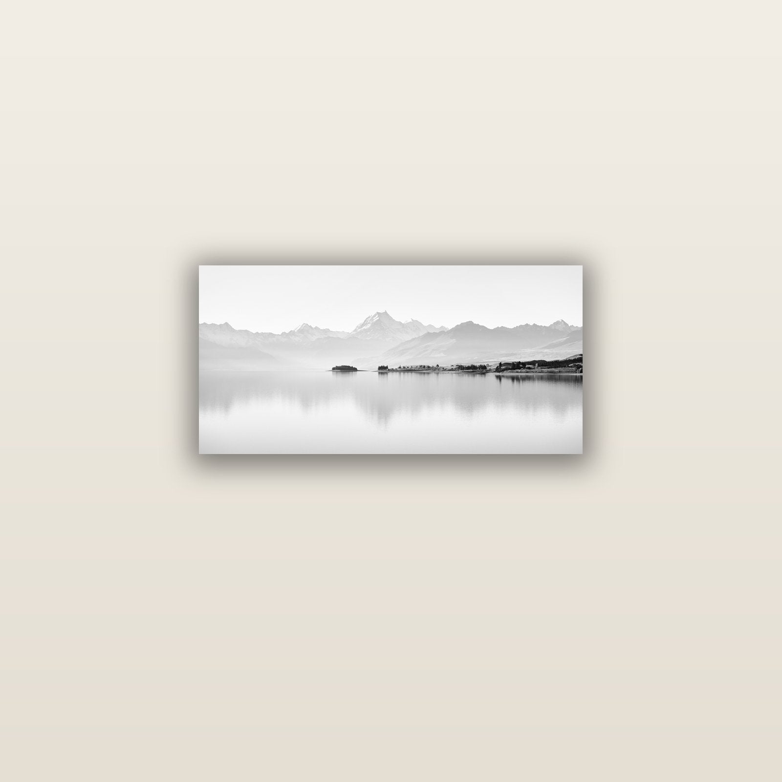 Cook's Elegance, Lake Pukaki — acrylic glass print, 61 × 30 cm. New Zealand fine art landscape wall art by Stephen Milner.