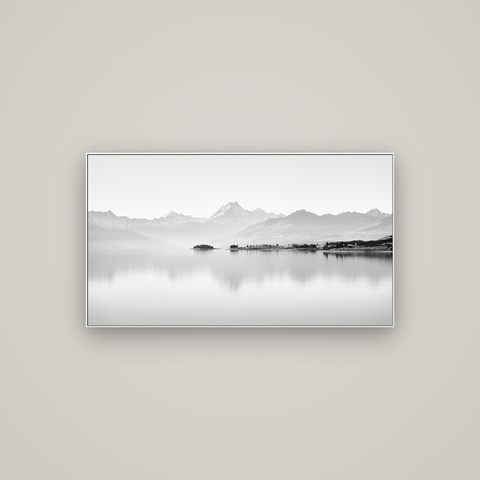 Cook's Elegance, Lake Pukaki — ArtBox White, 107×60 cm. New Zealand fine art wall art by Stephen Milner.