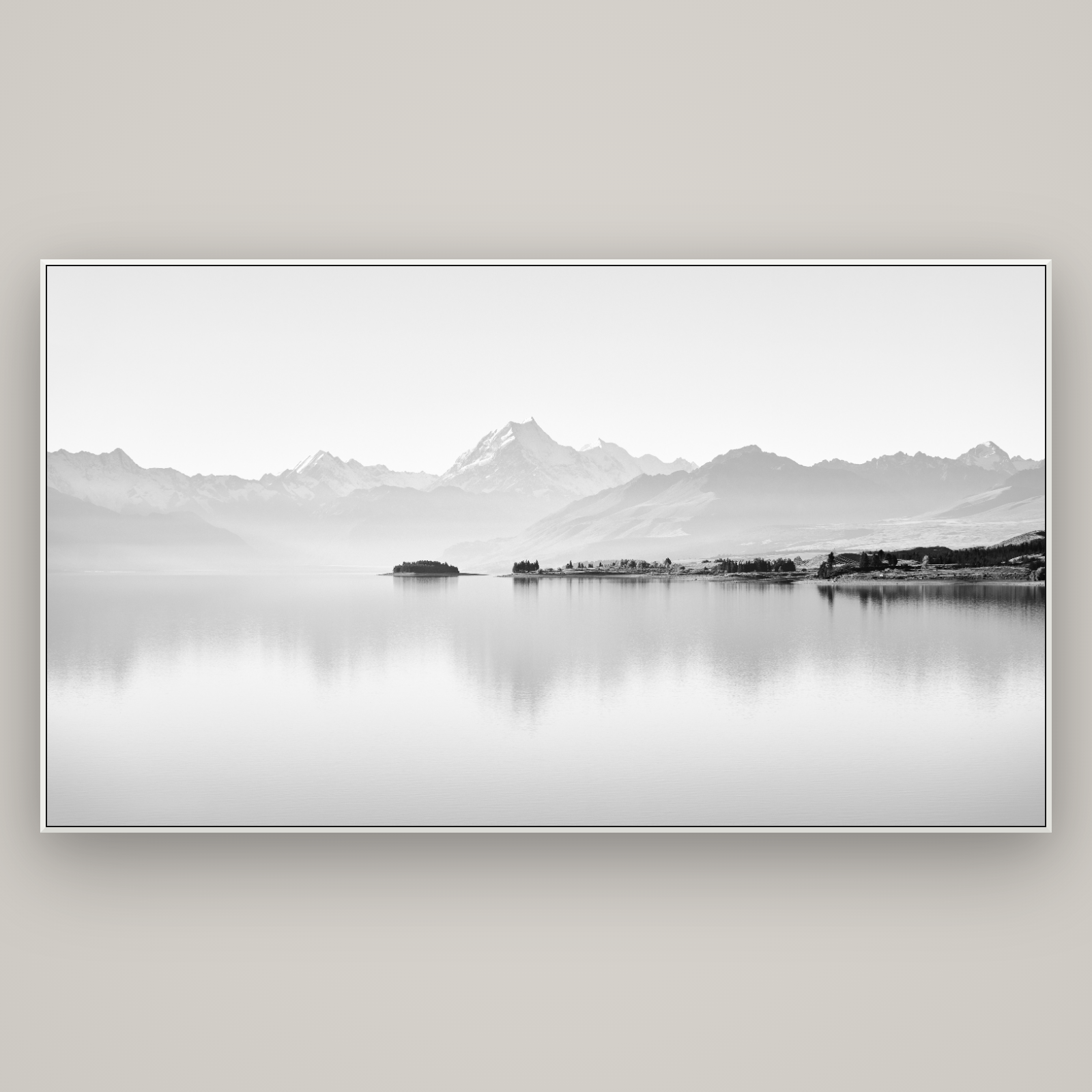 Cook's Elegance, Lake Pukaki — ArtBox White, 196×110 cm. New Zealand fine art wall art by Stephen Milner.