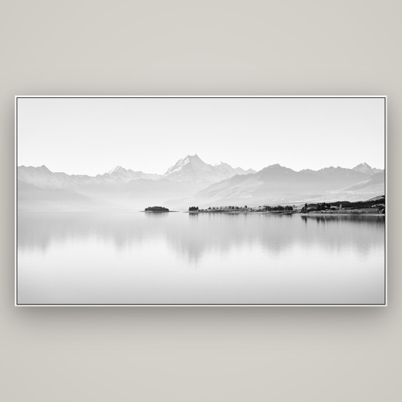Cook's Elegance, Lake Pukaki — ArtBox White, 196×110 cm. New Zealand fine art wall art by Stephen Milner.