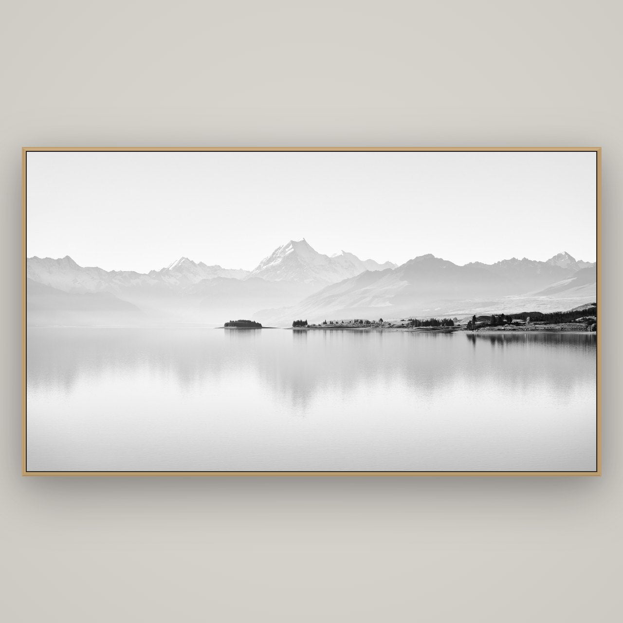 Cook's Elegance, Lake Pukaki, Basel Natural Oak, 196×110 cm. New Zealand fine art wall art by Stephen Milner.