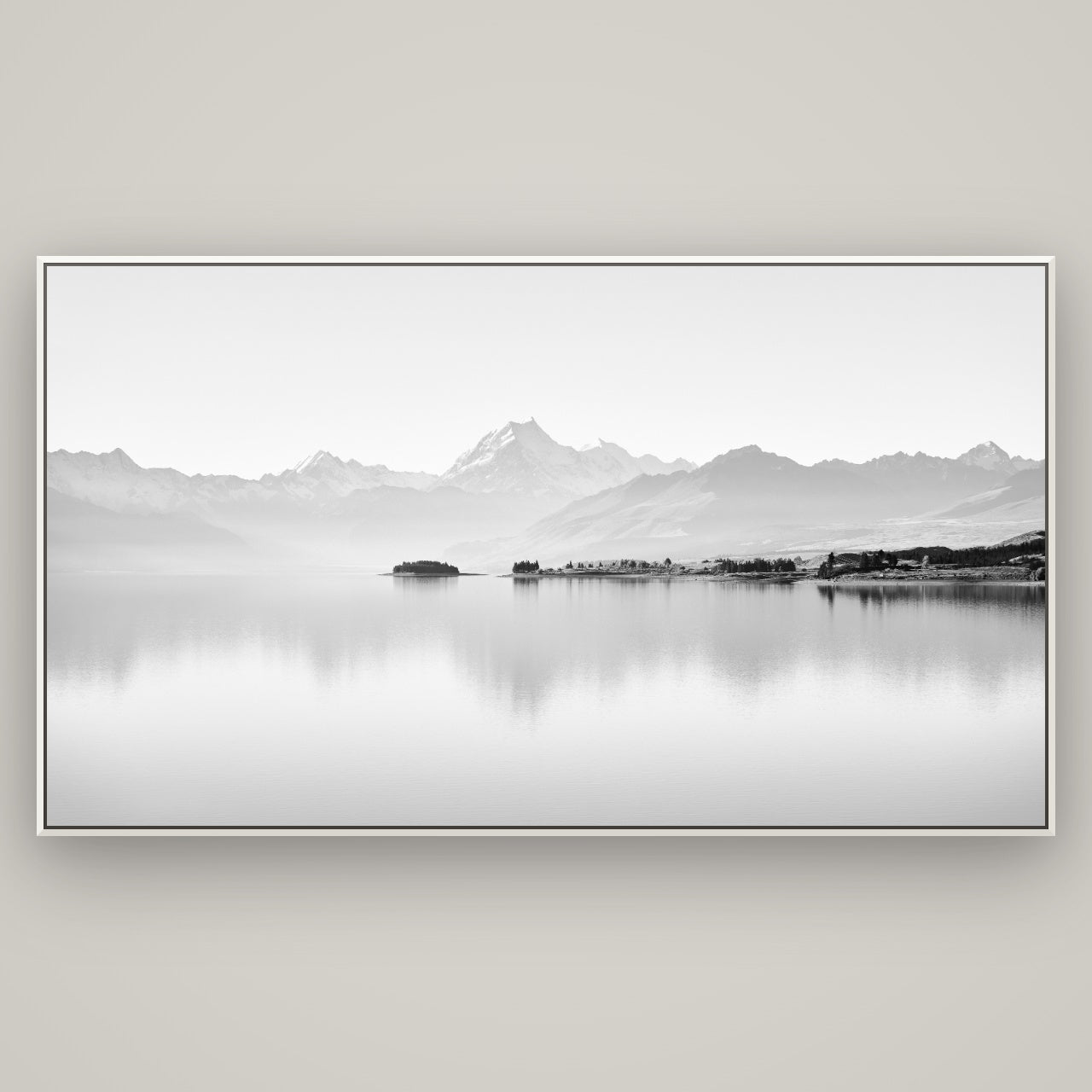Cook's Elegance, Lake Pukaki — Basel White, 196×110 cm. New Zealand fine art wall art by Stephen Milner.