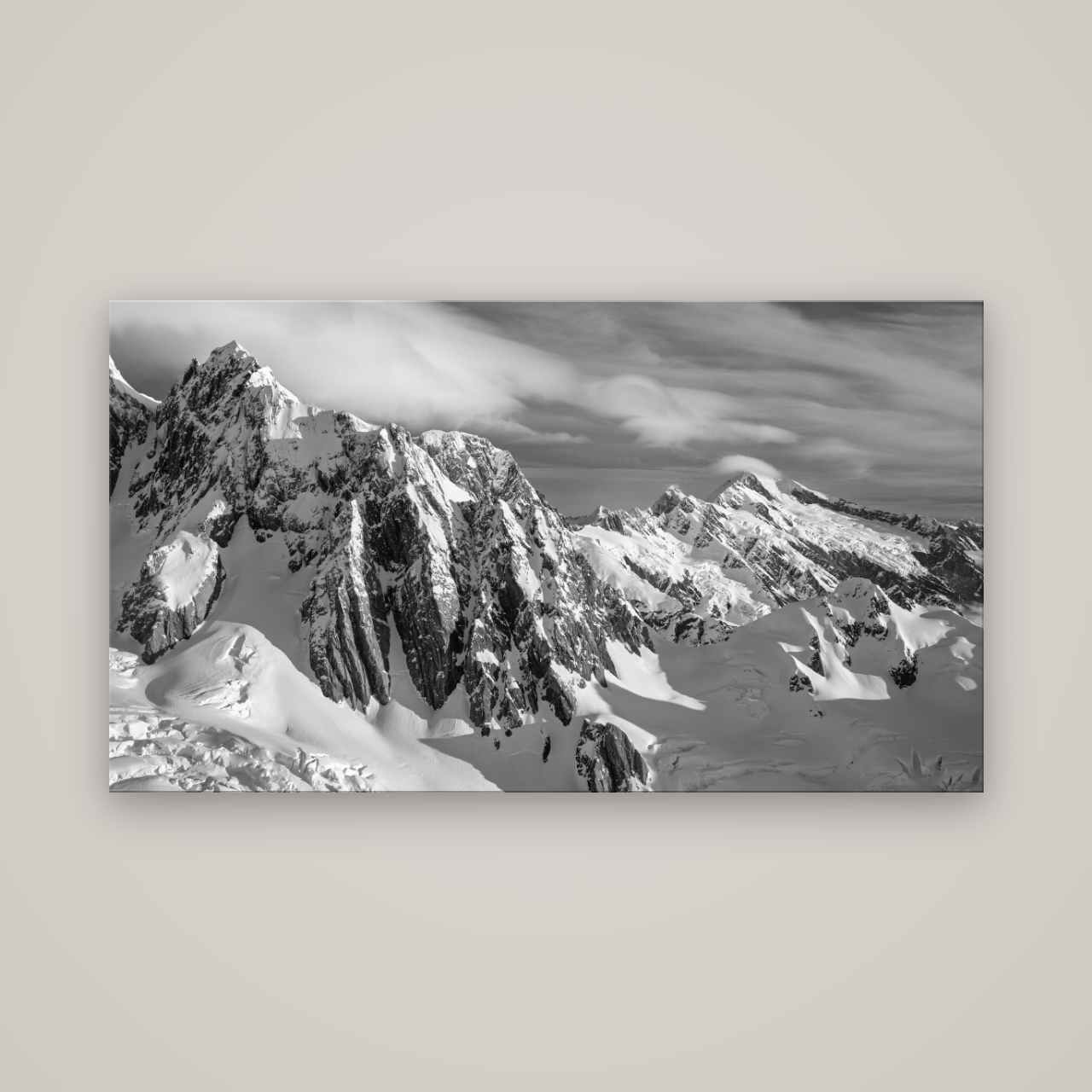 Crown of Cloud, Southern Alps — No frame, 160×90 cm. New Zealand fine art wall art by Stephen Milner.