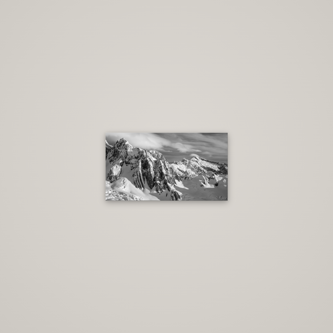 Crown of Cloud, Southern Alps — No frame, 36×20 cm. New Zealand fine art wall art by Stephen Milner.
