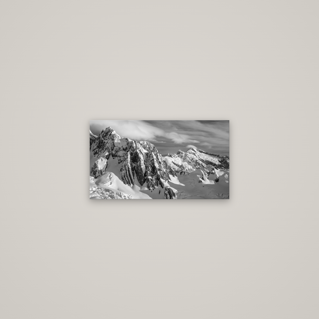 Crown of Cloud, Southern Alps — No frame, 53×30 cm. New Zealand fine art wall art by Stephen Milner.