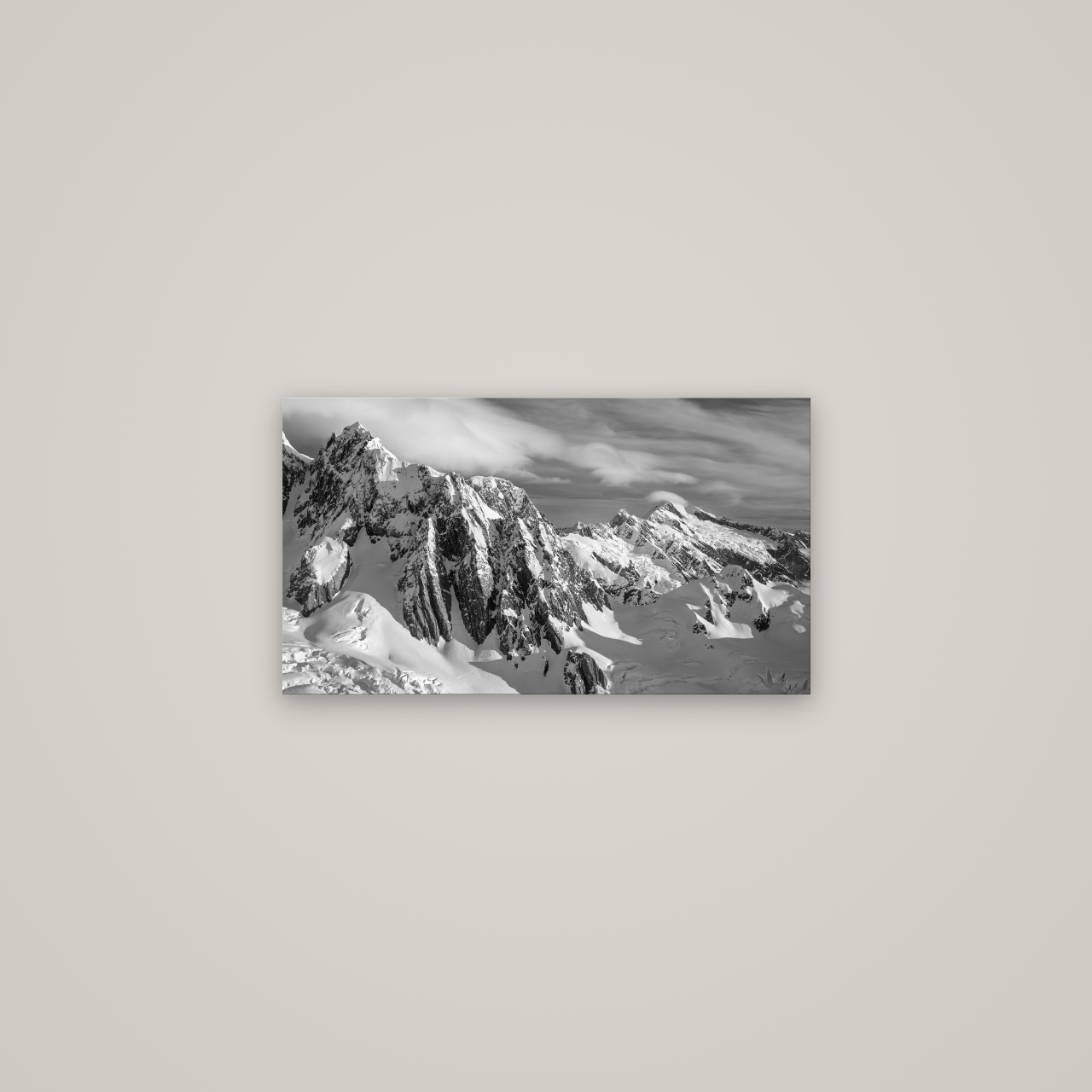 Crown of Cloud, Southern Alps — No frame, 64×36 cm. New Zealand fine art wall art by Stephen Milner.