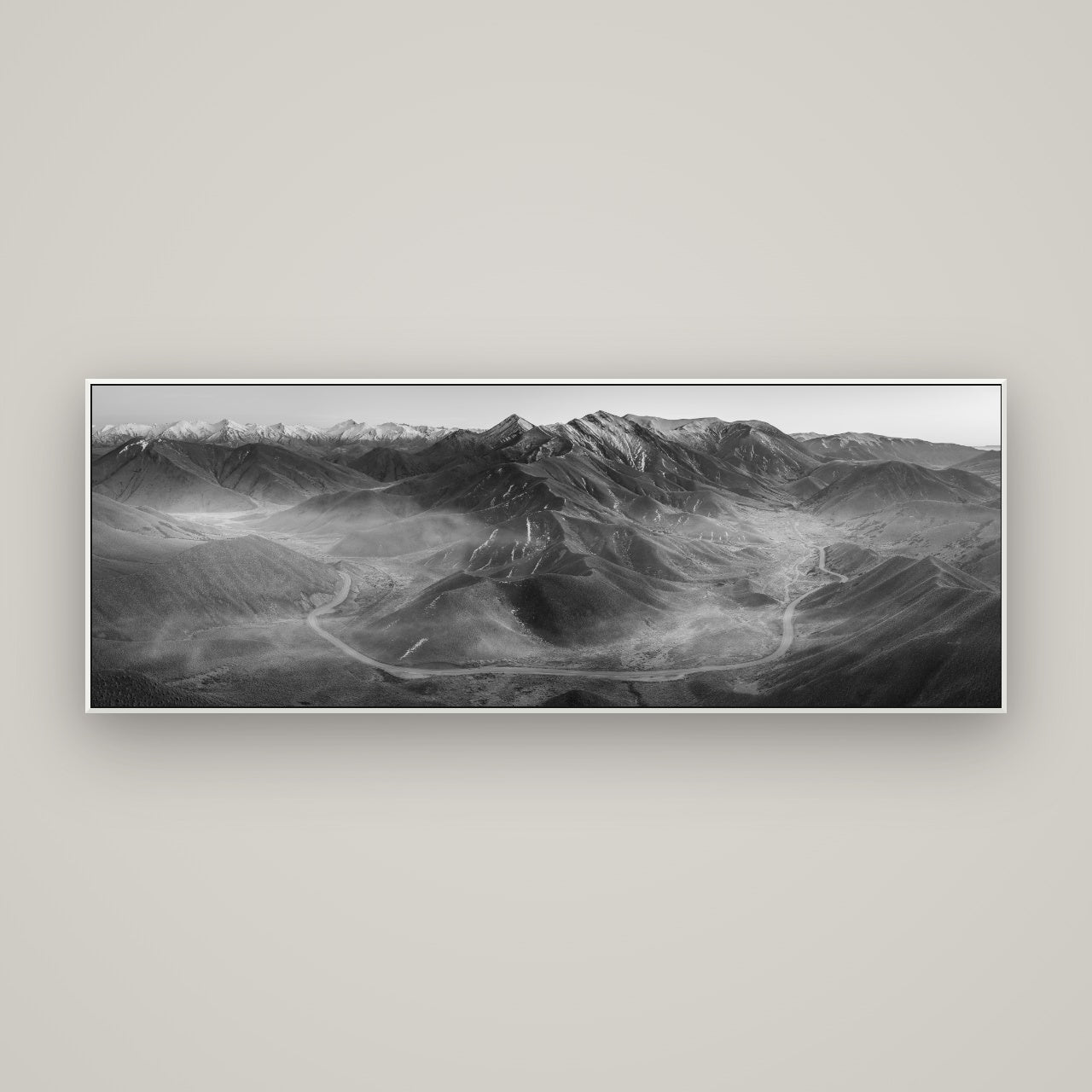 Dawn's Embrace, Lindis Pass Chronicles — ArtBox White, 170×60 cm. New Zealand fine art wall art by Stephen Milner.