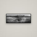 Dawn's Embrace, Lindis Pass Chronicles — Basel Black, 113×40 cm. New Zealand fine art wall art by Stephen Milner.