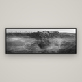 Dawn's Embrace, Lindis Pass Chronicles — Basel Black Matte, 198×70 cm. New Zealand fine art wall art by Stephen Milner.
