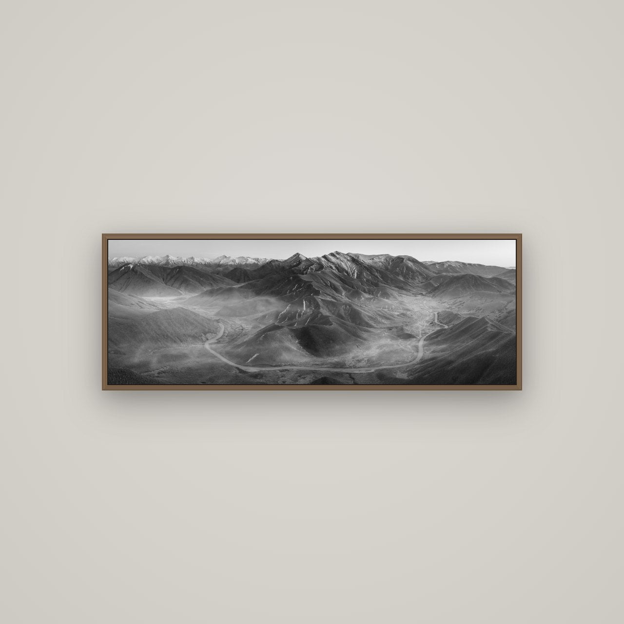Dawn's Embrace, Lindis Pass Chronicles, Basel Walnut, 113×40 cm. New Zealand fine art wall art by Stephen Milner.
