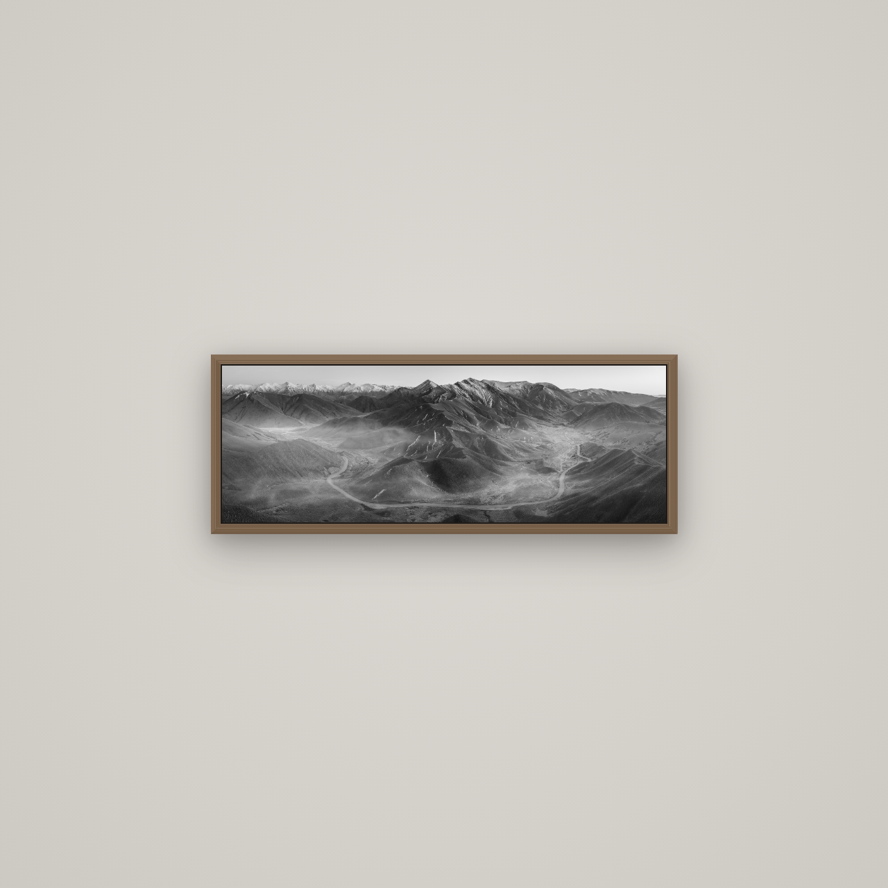Dawn's Embrace, Lindis Pass Chronicles, Basel Walnut, 68×24 cm. New Zealand fine art wall art by Stephen Milner.