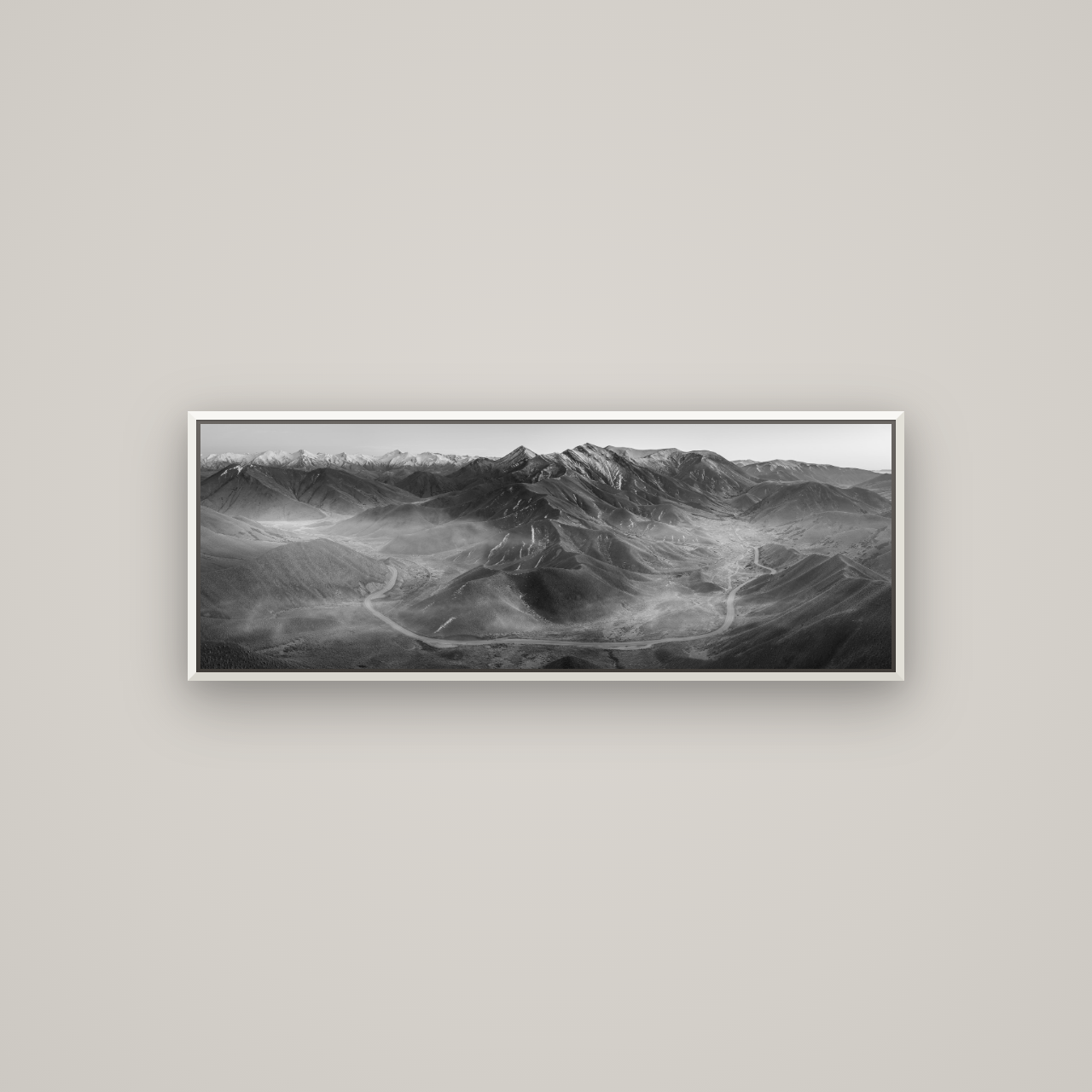 Dawn's Embrace, Lindis Pass Chronicles — Basel White, 113×40 cm. New Zealand fine art wall art by Stephen Milner.