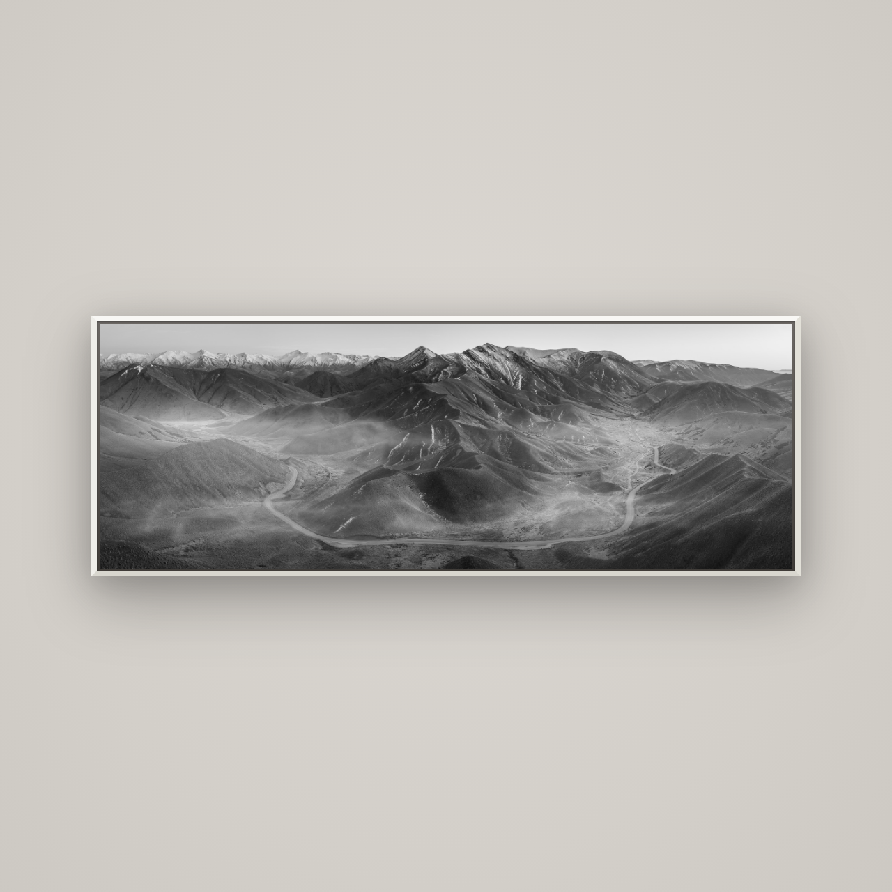 Dawn's Embrace, Lindis Pass Chronicles — Basel White, 170×60 cm. New Zealand fine art wall art by Stephen Milner.