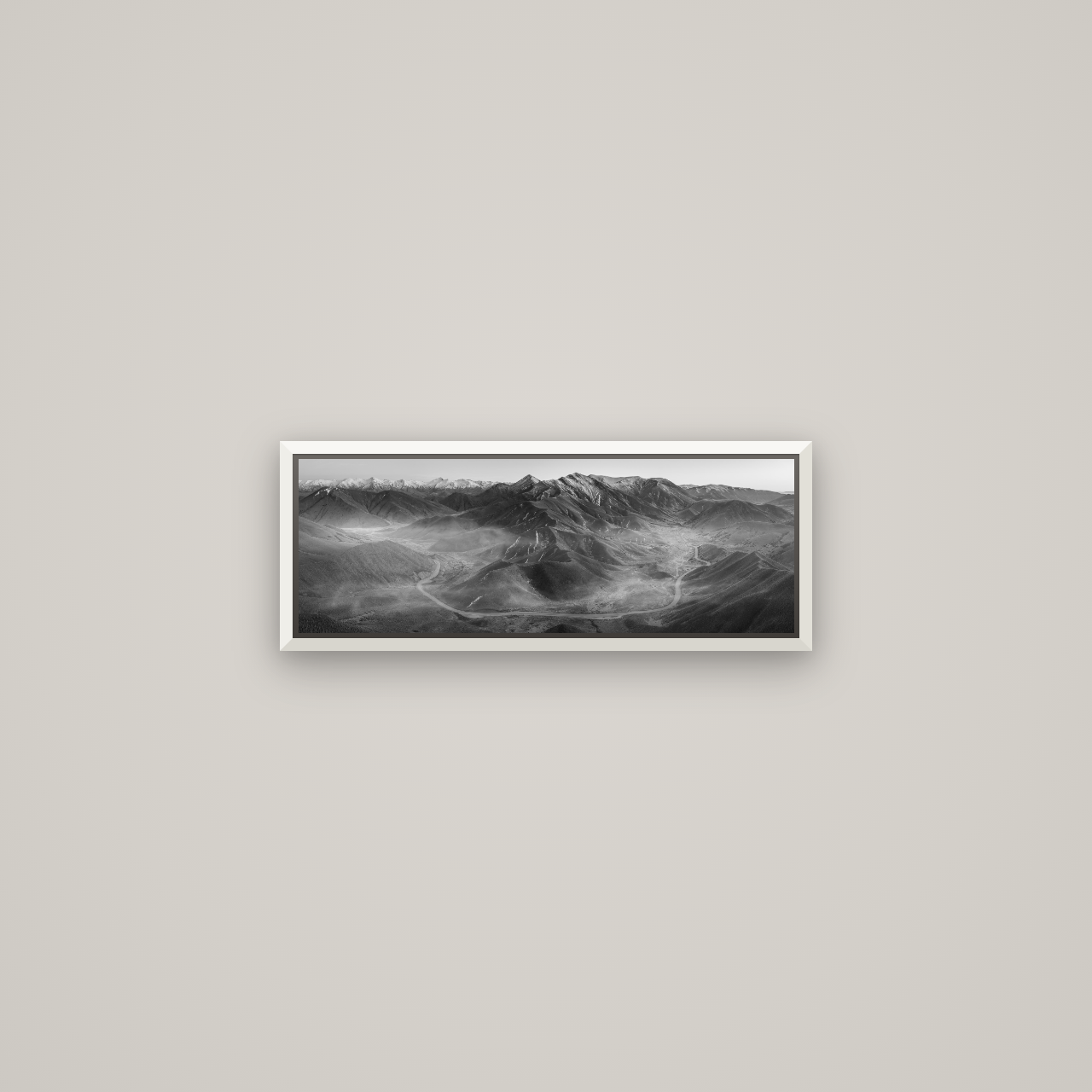 Dawn's Embrace, Lindis Pass Chronicles — Basel White, 57×20 cm. New Zealand fine art wall art by Stephen Milner.