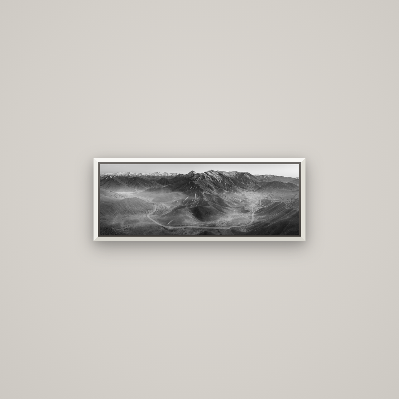 Dawn's Embrace, Lindis Pass Chronicles — Basel White, 68×24 cm. New Zealand fine art wall art by Stephen Milner.