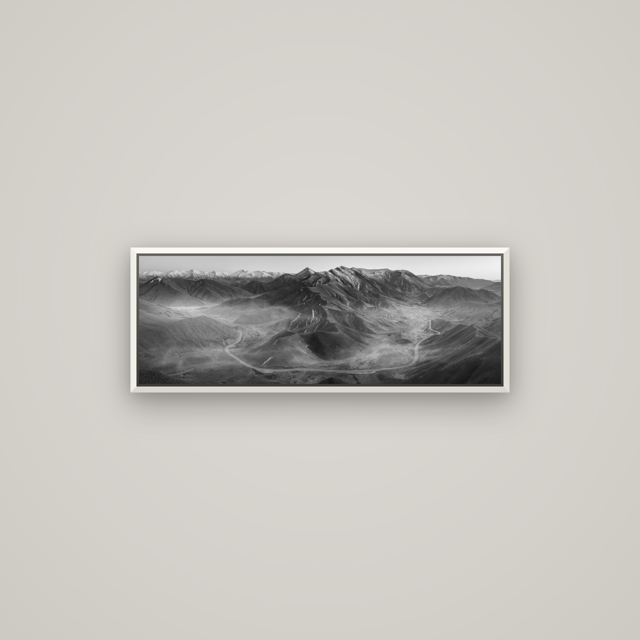 Dawn's Embrace, Lindis Pass Chronicles — Basel White, 85×30 cm. New Zealand fine art wall art by Stephen Milner.