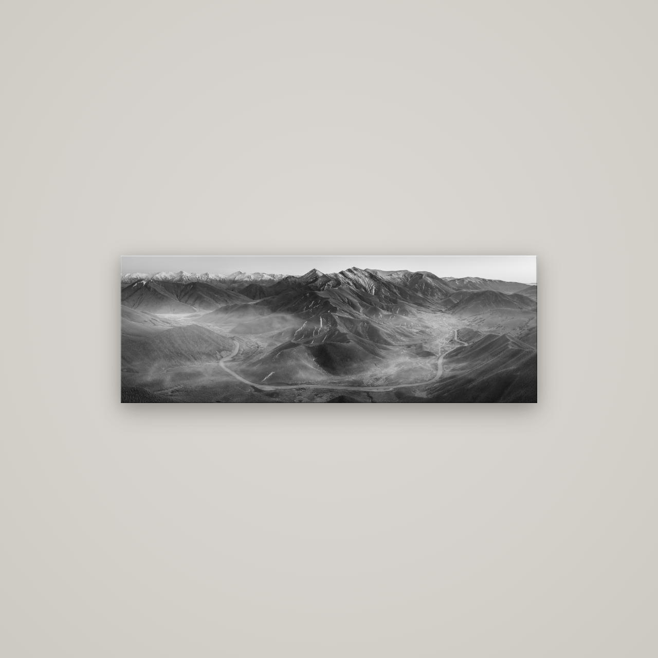 Dawn's Embrace, Lindis Pass Chronicles — No frame, 113×40 cm. New Zealand fine art wall art by Stephen Milner.