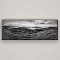 Dawn's Embrace, Otago Peninsula Panorama — Basel Black Matte, 227×80 cm. New Zealand fine art wall art by Stephen Milner.