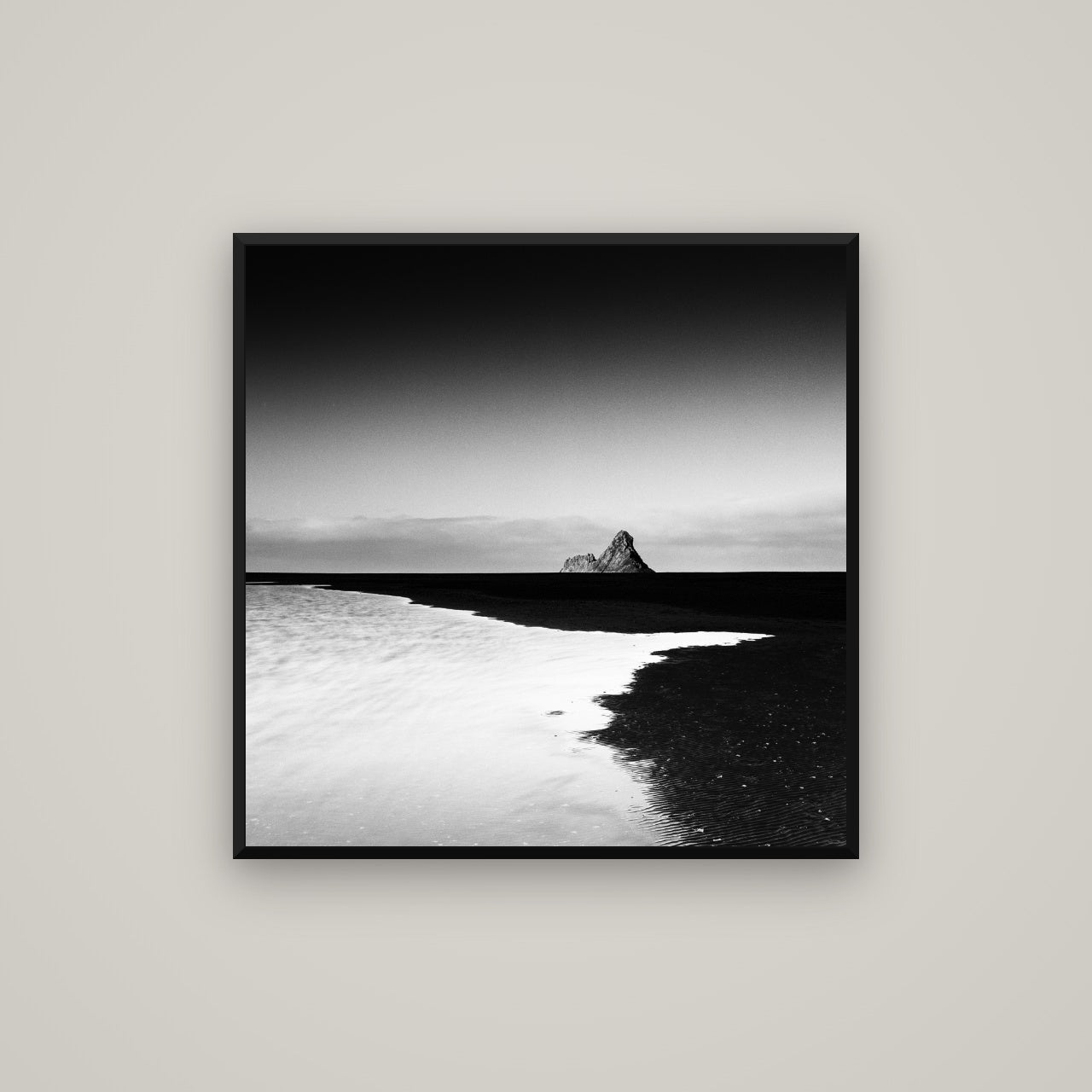 Dawns Lost Treasure, Karekare Beach — Basel Black, 80×80 cm. New Zealand fine art wall art by Stephen Milner.