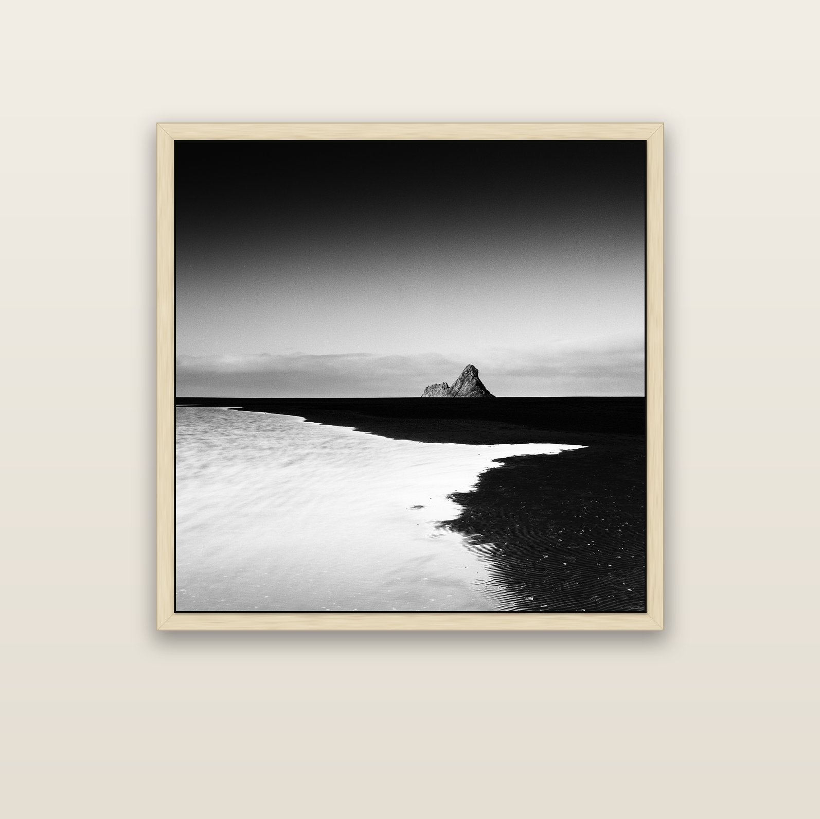 Dawns Lost Treasure, Karekare Beach — natural float frame canvas, 102 × 102 cm. New Zealand fine art landscape wall art by Stephen Milner.