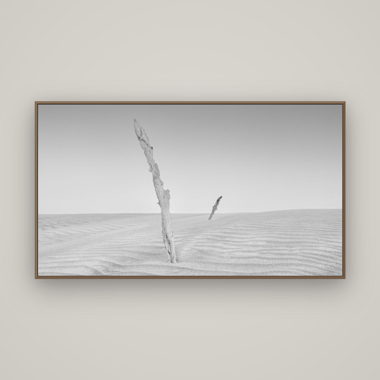 Desert Remnants, Pouto Peninsula, Basel Walnut, 160×90 cm. New Zealand fine art wall art by Stephen Milner.