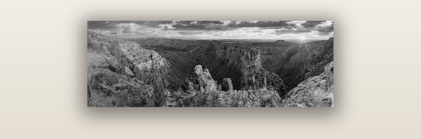 Desert's Symphony, Grand Canyon Sunrise Reverie — acrylic glass print, 91 × 30 cm. New Zealand fine art landscape wall art by Stephen Milner.