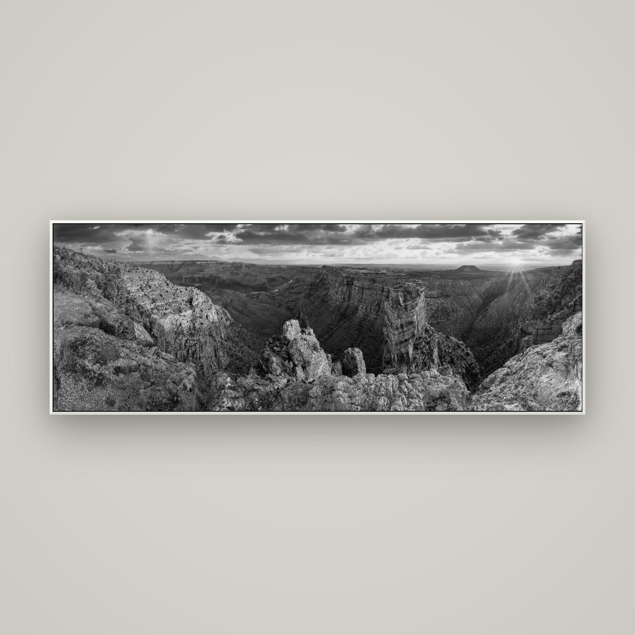 Desert's Symphony, Grand Canyon Sunrise Reverie — ArtBox White, 170×60 cm. New Zealand fine art wall art by Stephen Milner.