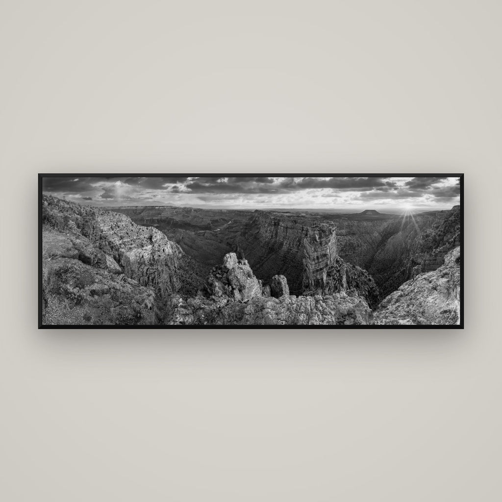 Desert's Symphony, Grand Canyon Sunrise Reverie — Basel Black Matte, 170×60 cm. New Zealand fine art wall art by Stephen Milner.