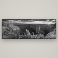 Desert's Symphony, Grand Canyon Sunrise Reverie — Basel Black Matte, 227×80 cm. New Zealand fine art wall art by Stephen Milner.