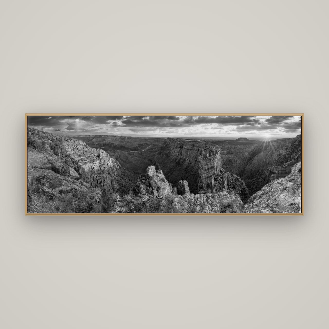 Desert's Symphony, Grand Canyon Sunrise Reverie, Basel Natural Oak, 170×60 cm. New Zealand fine art wall art by Stephen Milner.