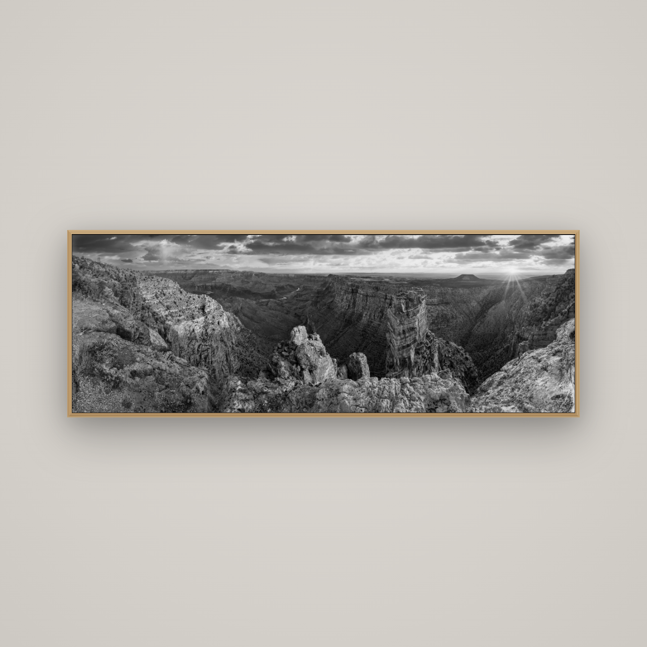 Desert's Symphony, Grand Canyon Sunrise Reverie, Basel Natural Oak, 170×60 cm. New Zealand fine art wall art by Stephen Milner.