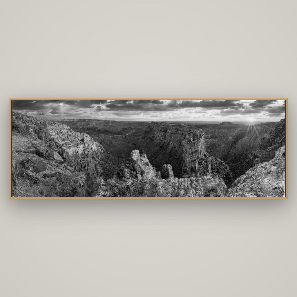 Desert's Symphony, Grand Canyon Sunrise Reverie, Basel Natural Oak, 198×70 cm. New Zealand fine art wall art by Stephen Milner.