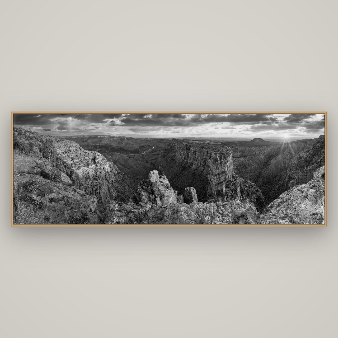Desert's Symphony, Grand Canyon Sunrise Reverie, Basel Natural Oak, 198×70 cm. New Zealand fine art wall art by Stephen Milner.