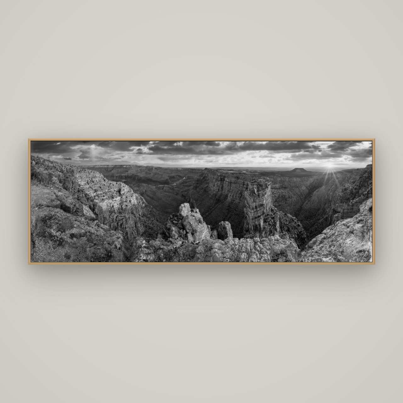 Desert's Symphony, Grand Canyon Sunrise Reverie, Basel Natural Oak, 198×70 cm. New Zealand fine art wall art by Stephen Milner.