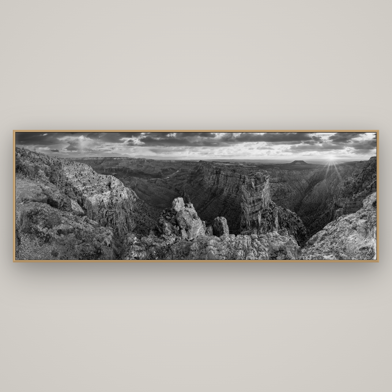 Desert's Symphony, Grand Canyon Sunrise Reverie, Basel Natural Oak, 227×80 cm. New Zealand fine art wall art by Stephen Milner.