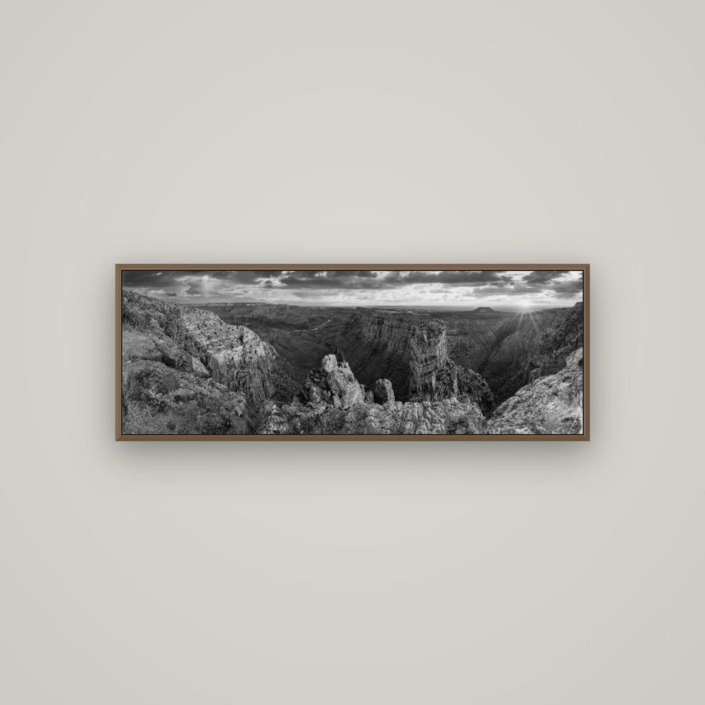 Desert's Symphony, Grand Canyon Sunrise Reverie, Basel Walnut, 113×40 cm. New Zealand fine art wall art by Stephen Milner.