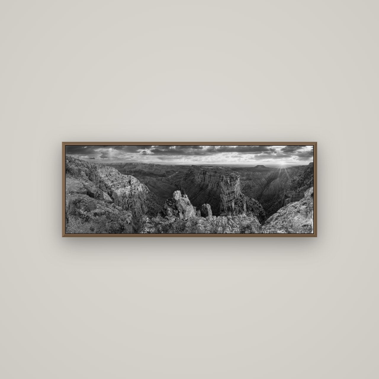 Desert's Symphony, Grand Canyon Sunrise Reverie, Basel Walnut, 113×40 cm. New Zealand fine art wall art by Stephen Milner.