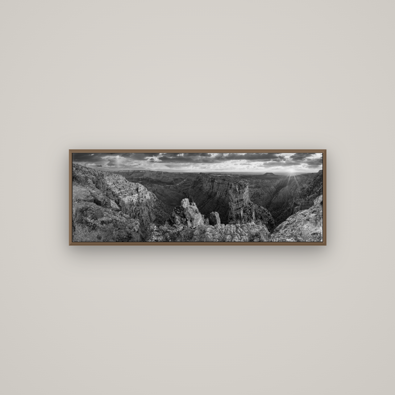 Desert's Symphony, Grand Canyon Sunrise Reverie, Basel Walnut, 113×40 cm. New Zealand fine art wall art by Stephen Milner.