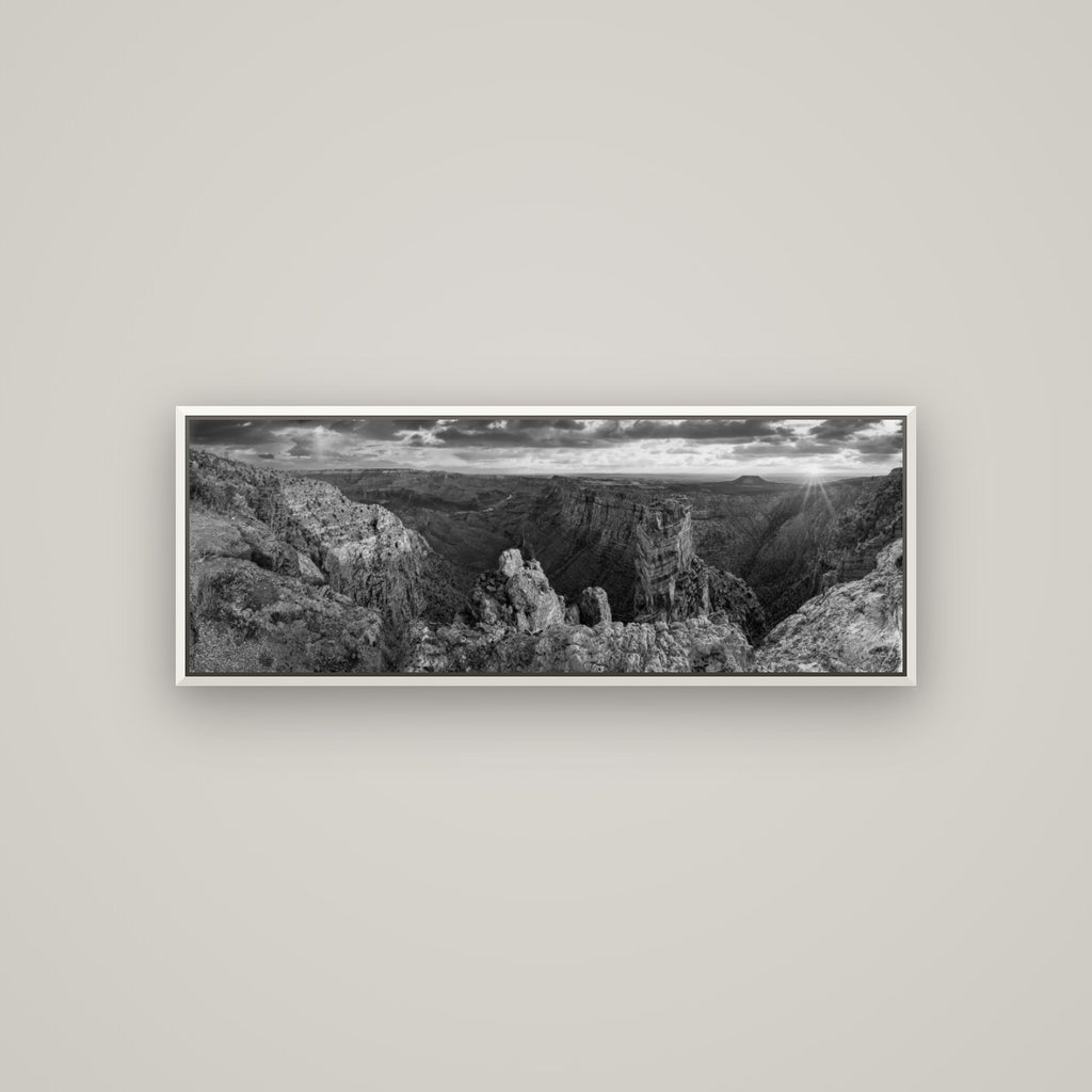 Desert's Symphony, Grand Canyon Sunrise Reverie — Basel White, 113×40 cm. New Zealand fine art wall art by Stephen Milner.