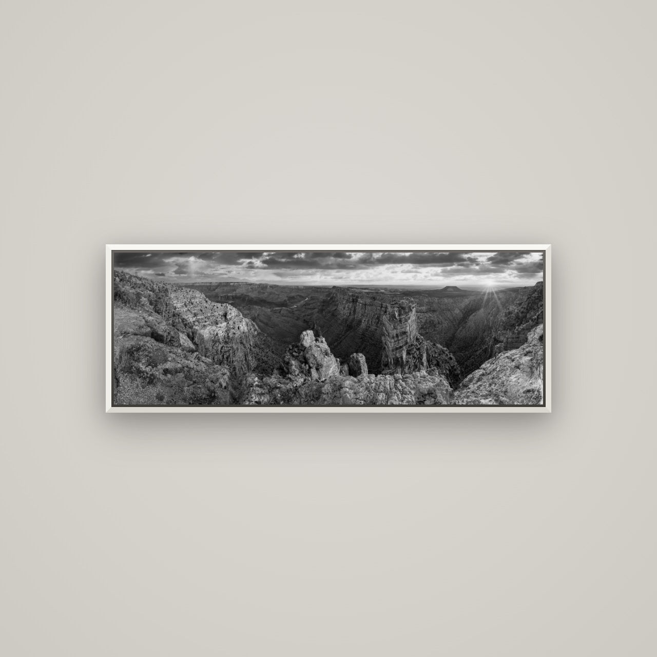 Desert's Symphony, Grand Canyon Sunrise Reverie — Basel White, 113×40 cm. New Zealand fine art wall art by Stephen Milner.