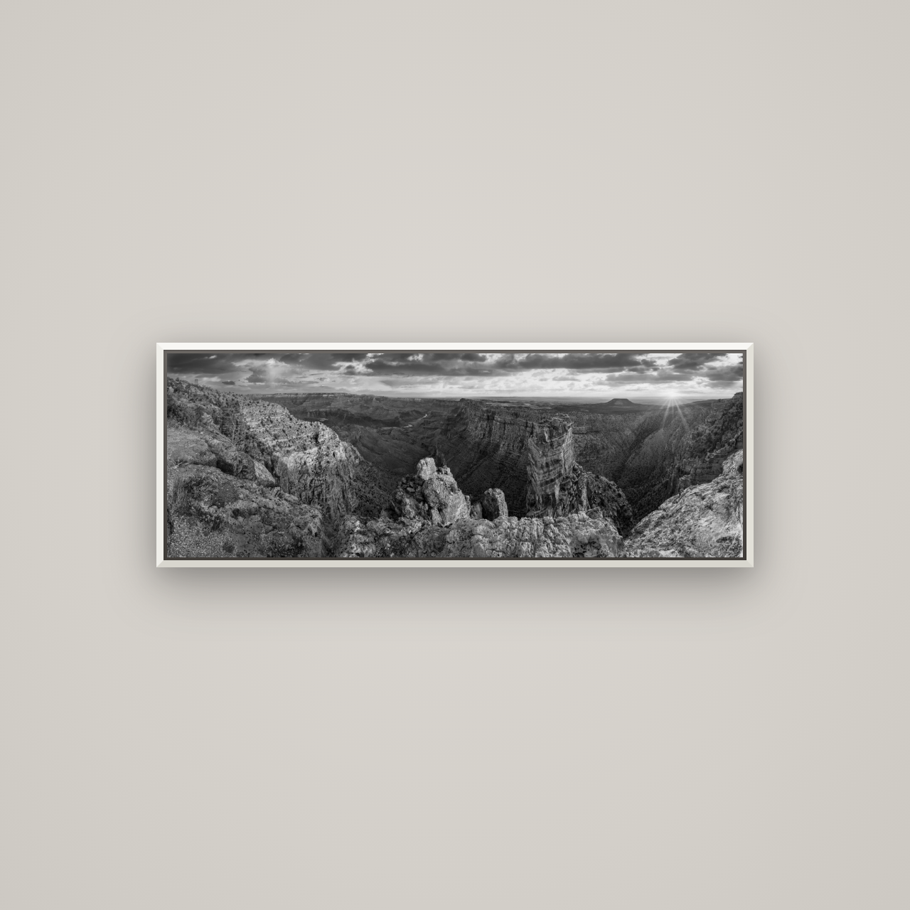 Desert's Symphony, Grand Canyon Sunrise Reverie — Basel White, 113×40 cm. New Zealand fine art wall art by Stephen Milner.